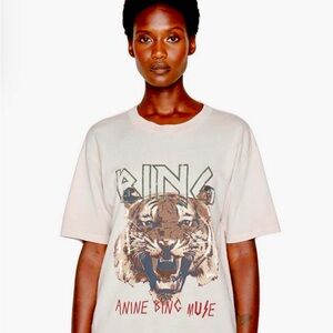 anine bing tiger shirt woman’s extra small organic cotton graphic tee top